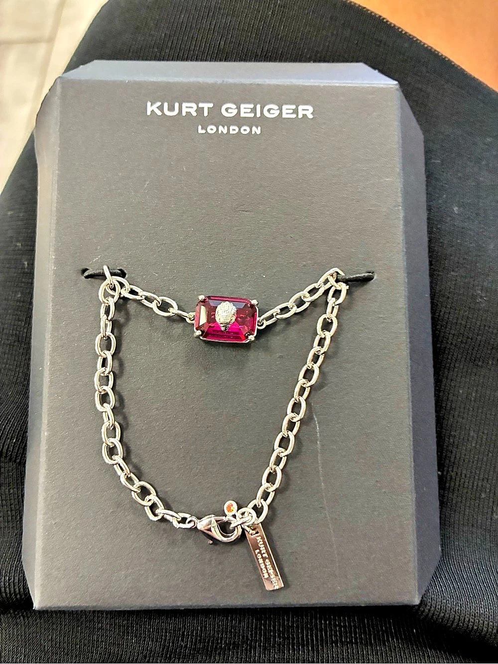 Kurt Geiger Crystal bracelet in Silver & Purple, New